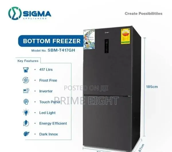 Sigma 417L Double Door Bottom Freezer Fridge SBMF-T417W Is Available · Photo 1