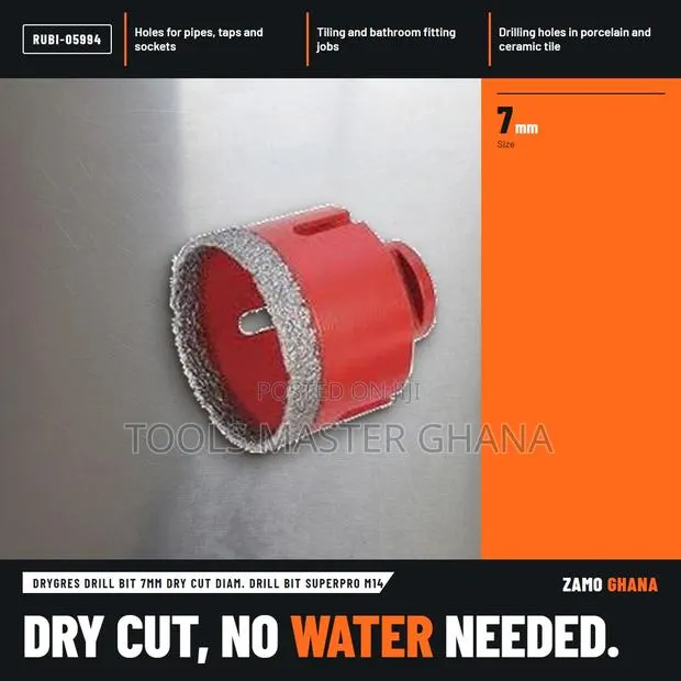 Drygres Drill Bit 7Mm Dry Cut Diam. Drill Bit Superpro M1 - RUBI-05994 · Photo 1