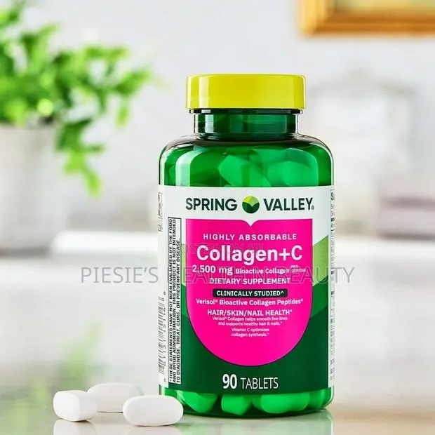 Spring Valley Collagen + C Tablet,Hair/Skin/Nail Health, 2,500 Mg, 90s · Photo 1