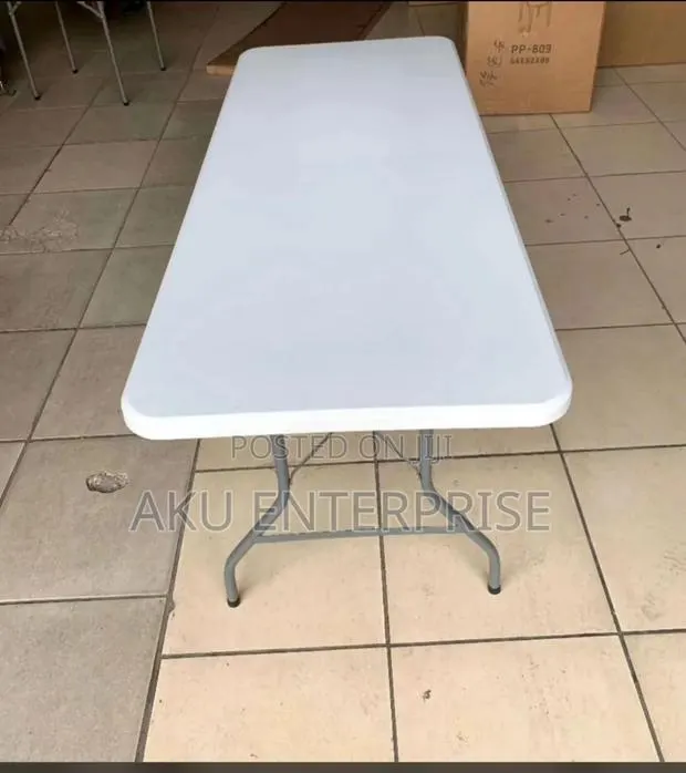 8 Seater Rectangular Table, White Table for Funeral, Party · Photo 1