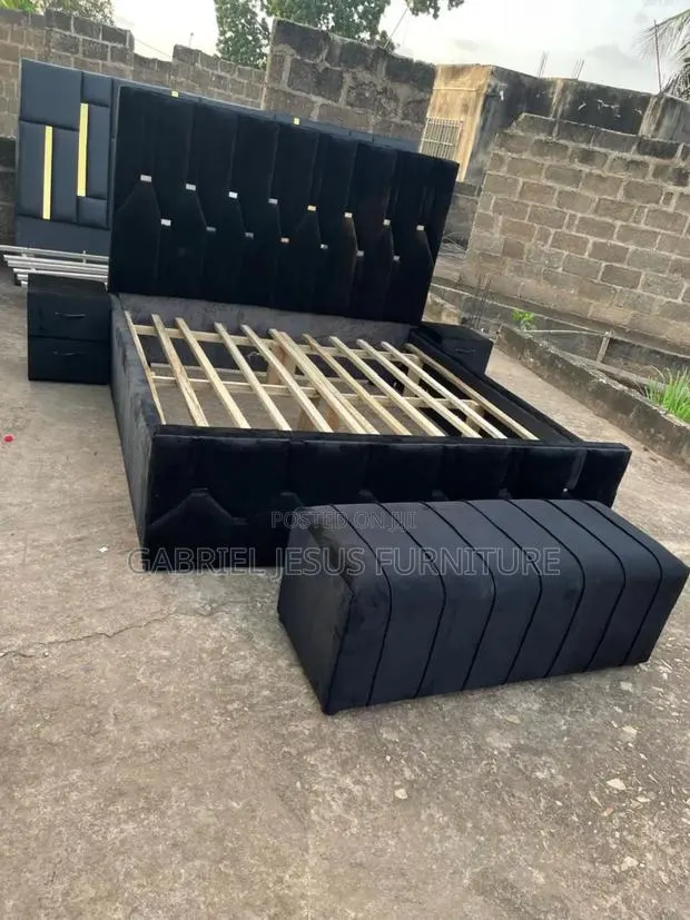 King Size Bed Frame With Drawers and Couch · Photo 1