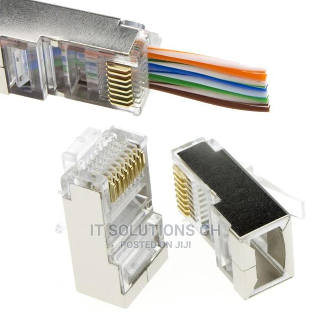 Pass Through Shielded RJ45 Plugs Crimps for Cat5e/Cat6 Ether