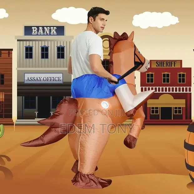 Inflatable Ride on Horse Costumes Cowboy Air Blow for Men/Women · Photo 2
