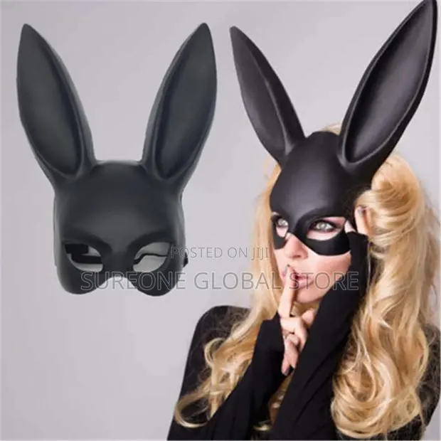 Solid Color Halloween Rabbit Ears Half Mask · Photo 1