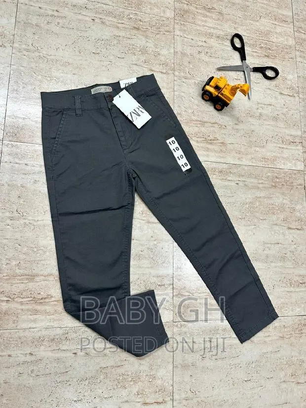 Zara Boys Dark Grey Chino Trousers · Photo 1