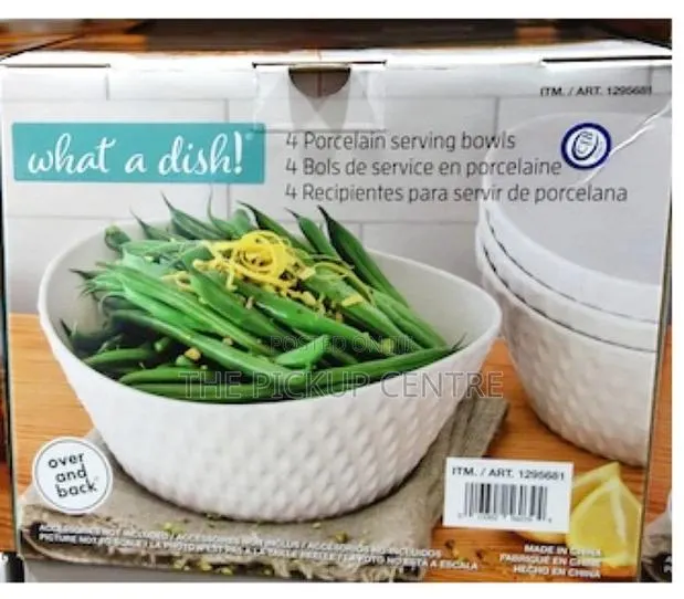 Over Back 4-Piece 'What a Dish' Porcelain Bowl Set, White · Photo 1
