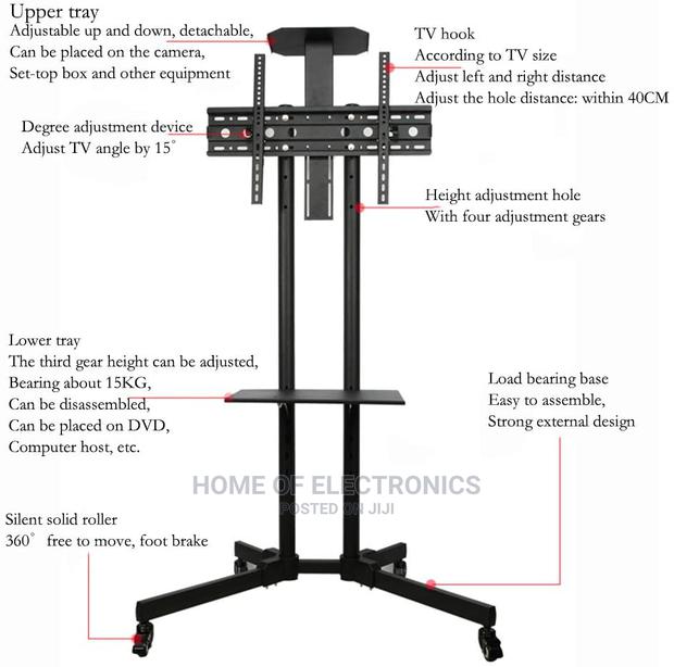 Mobile TV Cart Floor Stand 32-70 Trolley TV Stand · Photo 1