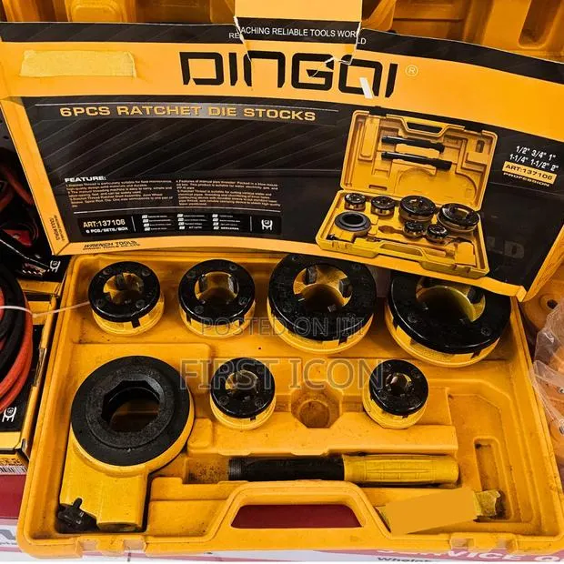 6pcs Professional Ratchet Die Stock Set – Sizes 1/2" To 2" (137106) · Photo 1