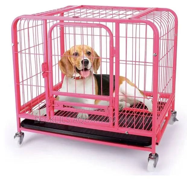 Pink Heavy Duty Dog Cage · Photo 1