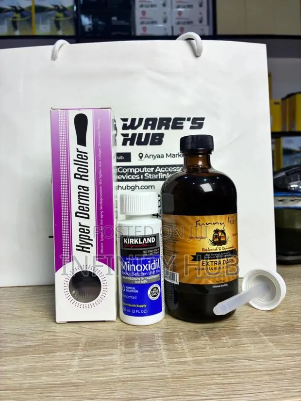 Kirkland Minoxidil ,Derma Roller and Castar Oil Large Size · Photo 1