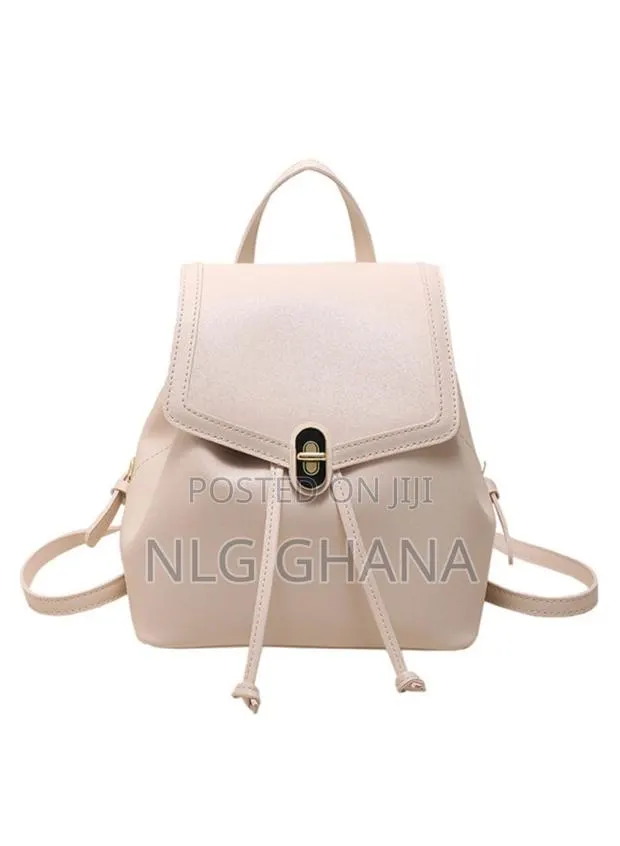 Solid Color Pu Leather Small Backpack Drawstring Women Tote. Tvx25535 · Photo 1