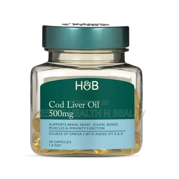 Holland Barrett Pure Cod Liver Oil 500mg 30 Capsules · Photo 1