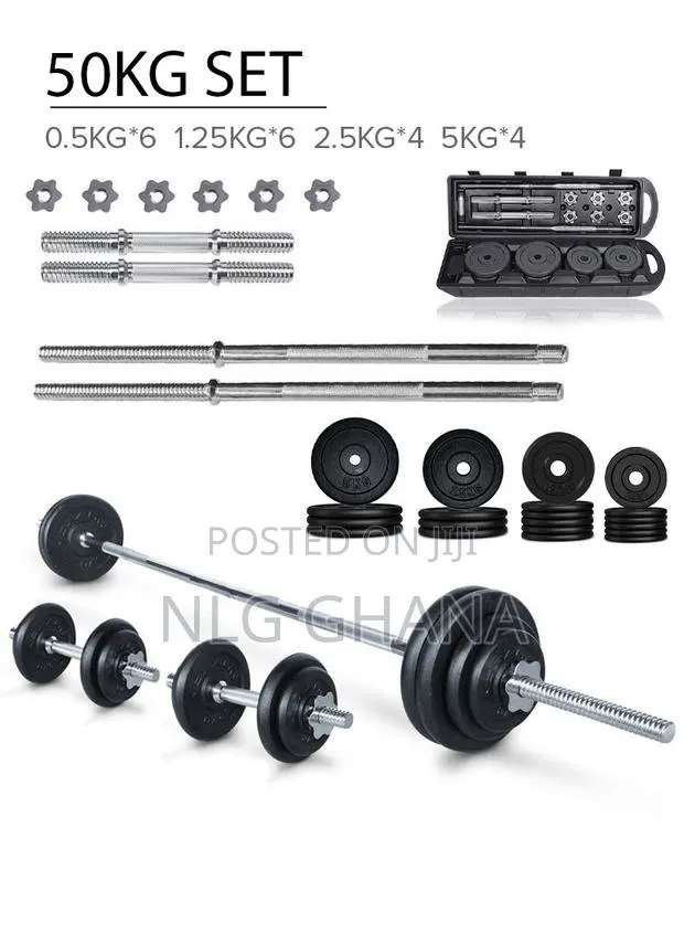 50kg Adjustable Cast Iron Barbell Dumbbells Set Hj_a070a · Photo 1