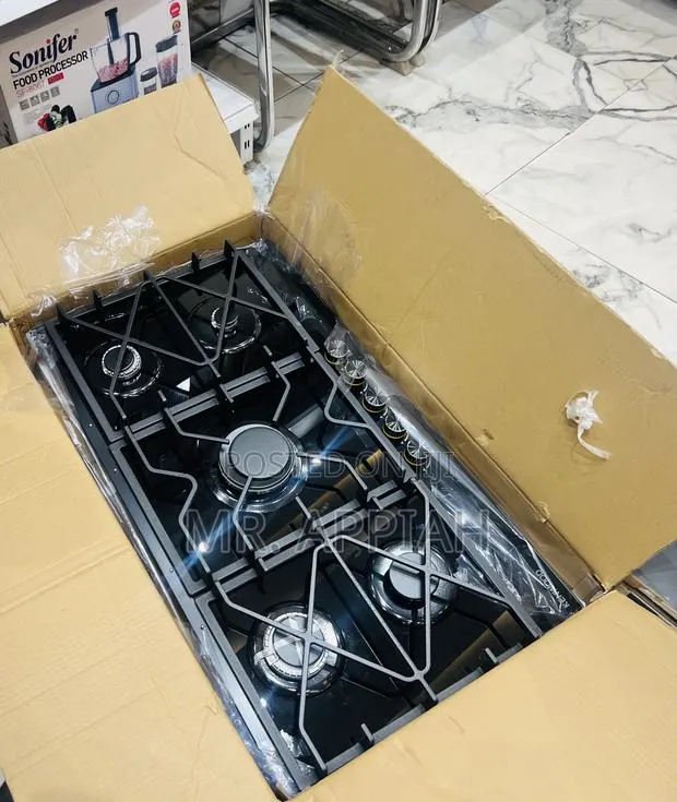 Get Durable Kenwood 90cm 5 Gas Hob(Tempered Glass) Black · Photo 1