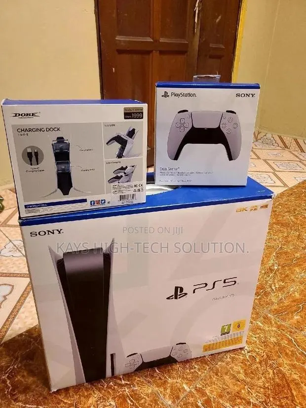 Ps5 With 2 Controllers, Games Dualsense Charging Station · Photo 1
