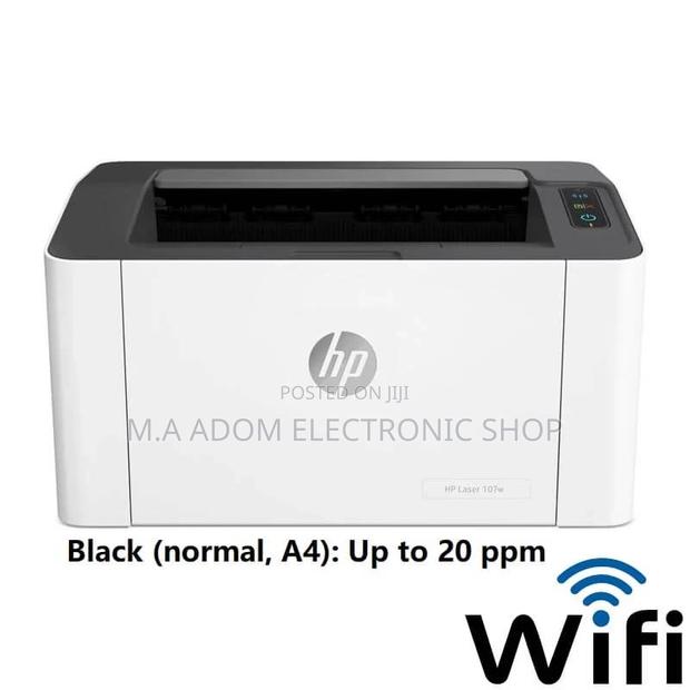 HP 107w Laserjet Wifi Printer, 20ppm, USB, Wireless · Photo 1