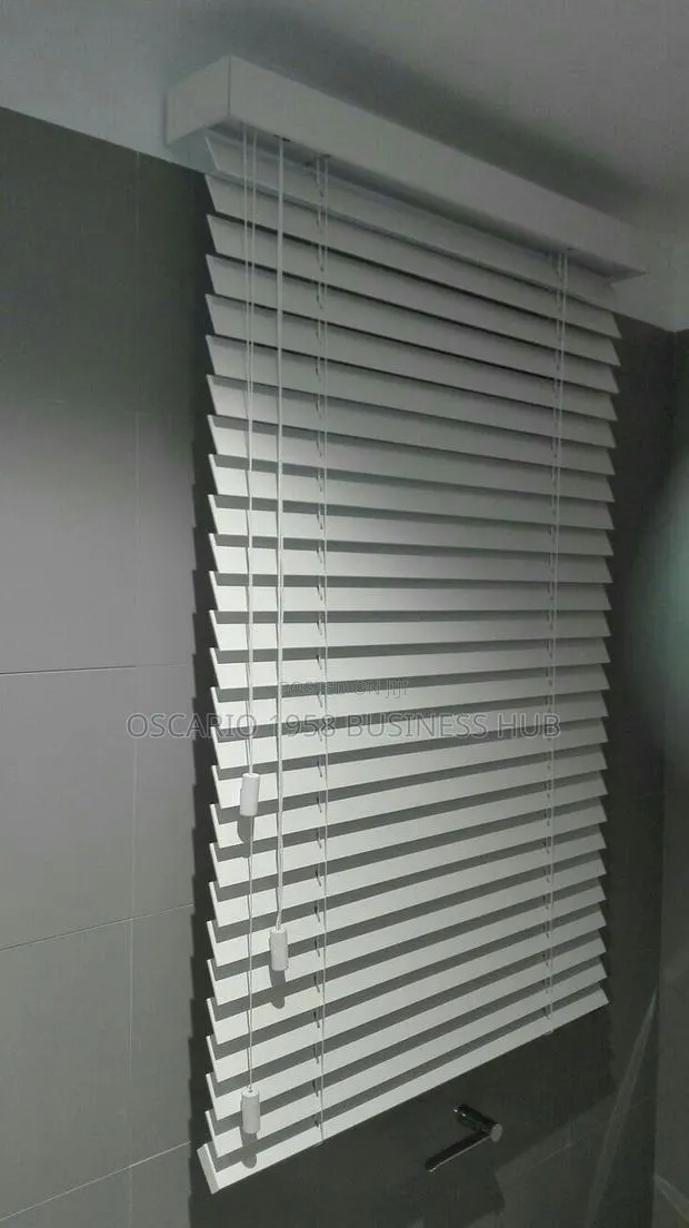 White Wooden Window Blinds Curtains and More · Photo 1