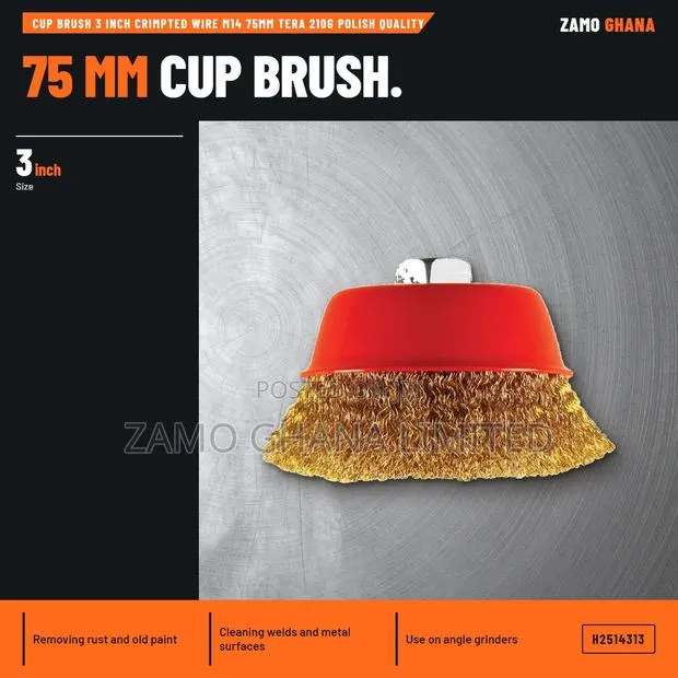 Cup Brush 3 Inch Crimpted Wire M14 75Mm Tera 210G Polish Qu - H · Photo 1