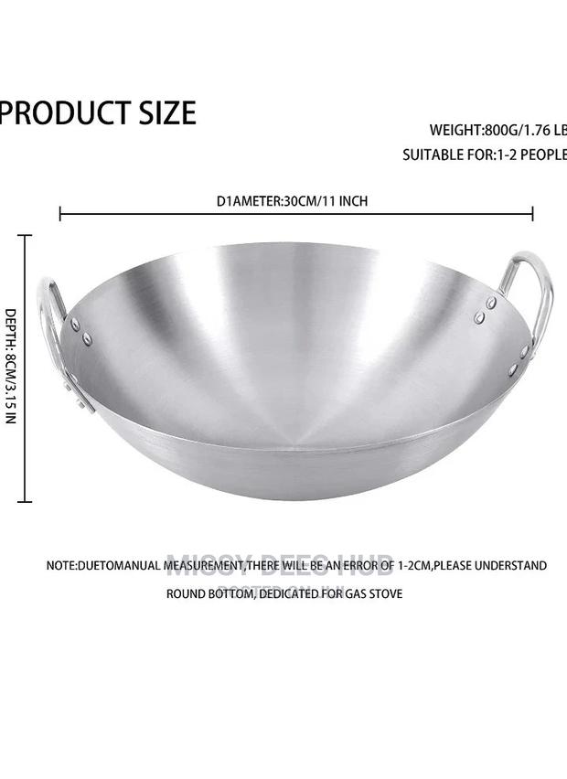 Stainless Steel Wok or Uncoated Stir-Fry Wok - 40cm · Photo 6