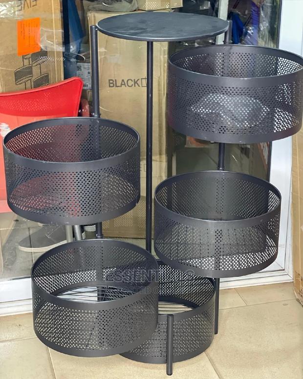 Rotating Storage Shelf Round Baskets Rack 5 Tier Metal · Photo 2