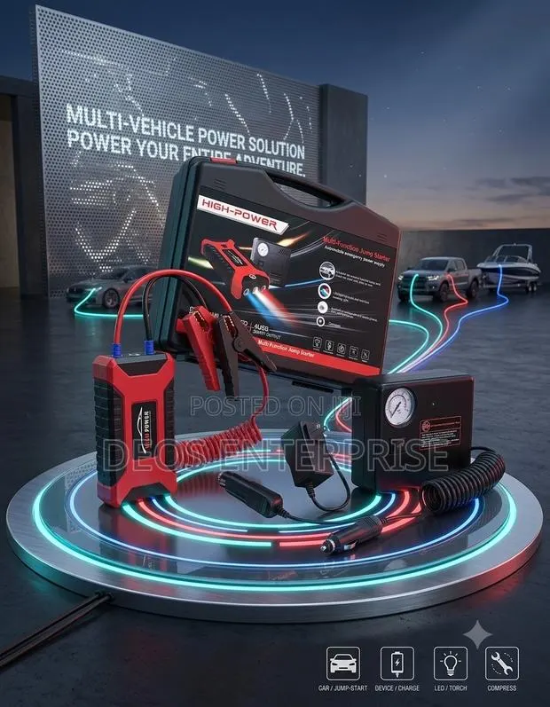 Jump Starter With Air Compressor Smart Cables AC Car Charger · Photo 1
