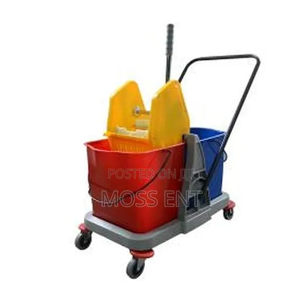 60lt Double Mop Trolley Down Press Red-blue - B-045 · Photo 1