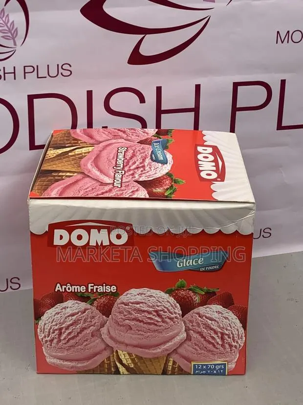 Domo Ice Cream Powder Strawberry Flavor (70g*12) · Photo 1