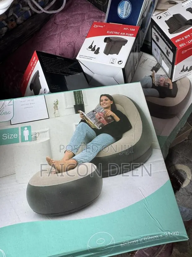 Instant Comfort Anywhere;(Inflatable Air Sofas + Free Pump · Photo 1