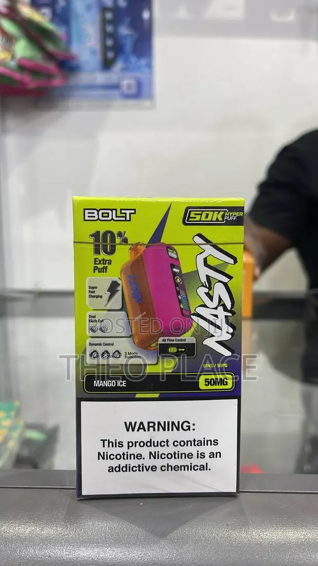 Bolt Nasty 50000 Puffs Disposable Vape Mango Ice |50mg | Dual Mesh Coi · Photo 1