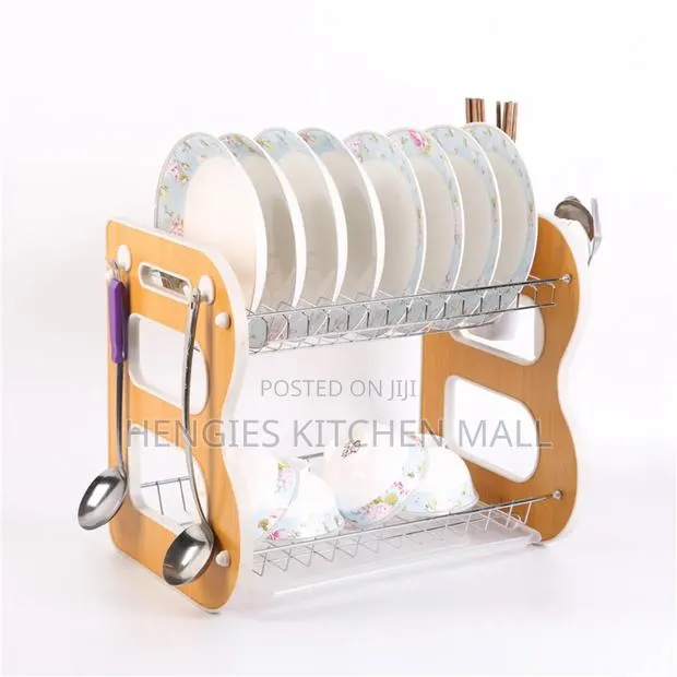 2-Layer Dish Rack (Side Wooden) · Photo 1