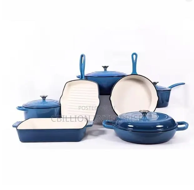 7pcs Non-Stick Enamel Cast Iron Kitchen Cooking Utensils Pot Set · Photo 1
