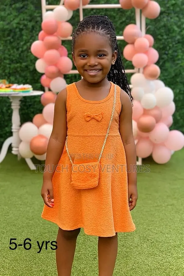 Orange Bow Detail Dress With Matching Purse (5–6 Yrs) · Photo 1