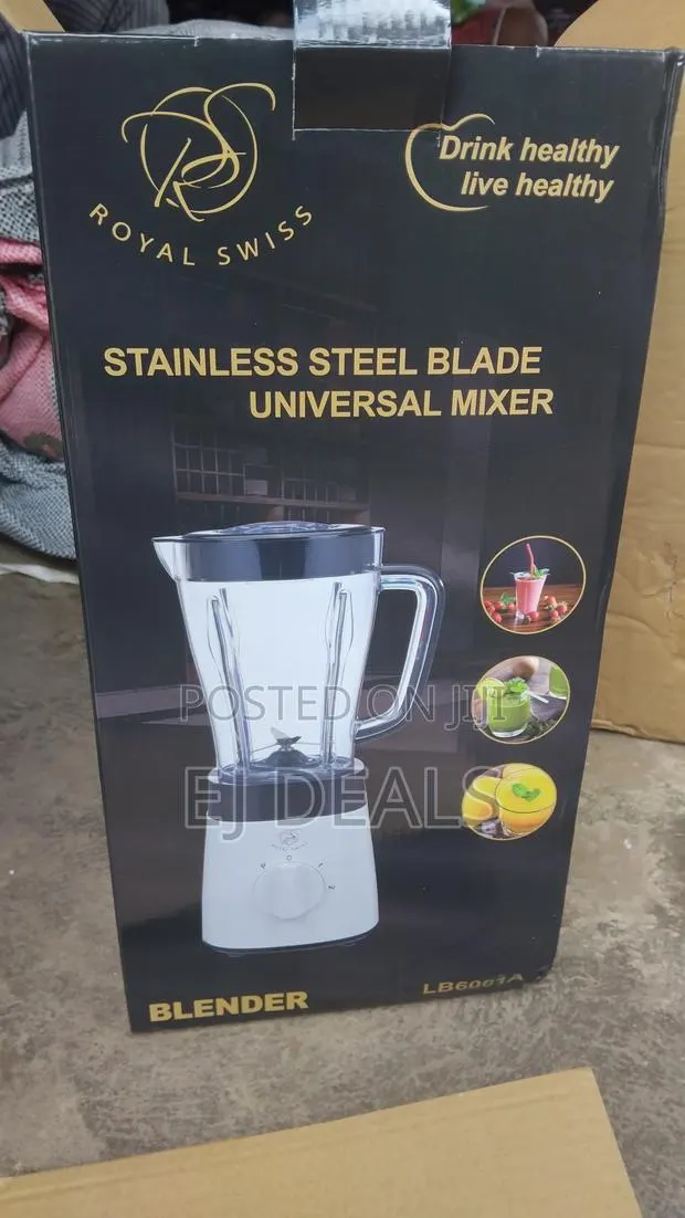 Royal Swiss Stainless Steel Blade Universal Mixer Blender 1.5L Glass · Photo 1