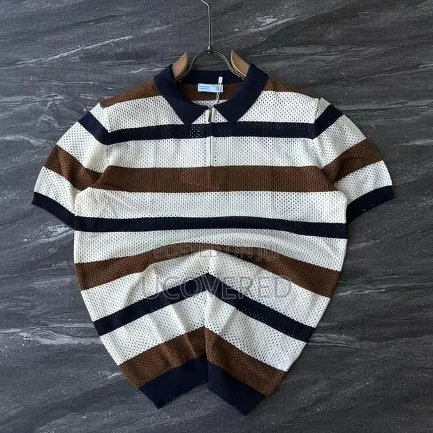Textured Knit Polo Shirts · Photo 1