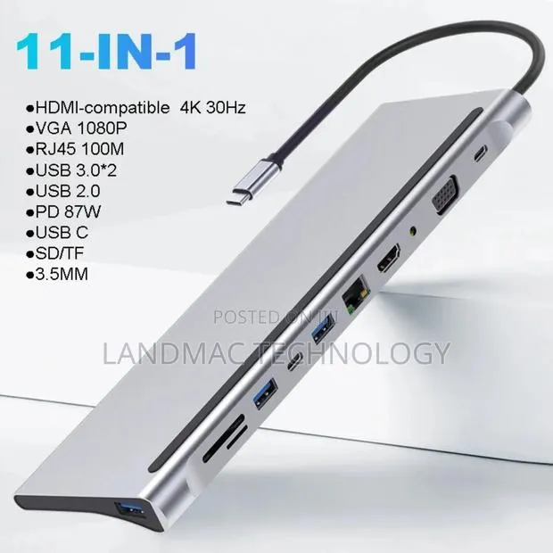 11-in-1 Multi-Function Usb Type-C Hub Adapter Usb C Docking Station · Photo 1