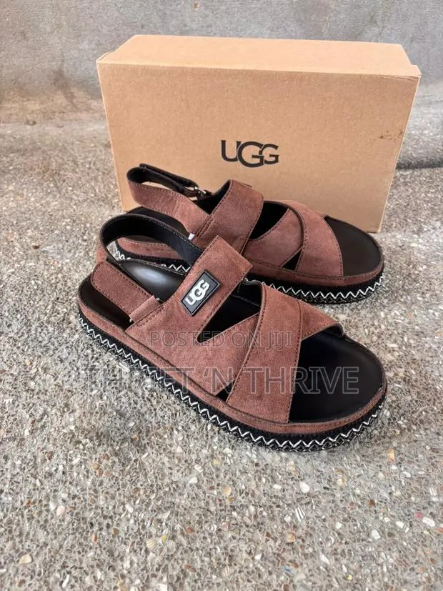 Brown UGG Platform Slingback Sandals · Photo 1