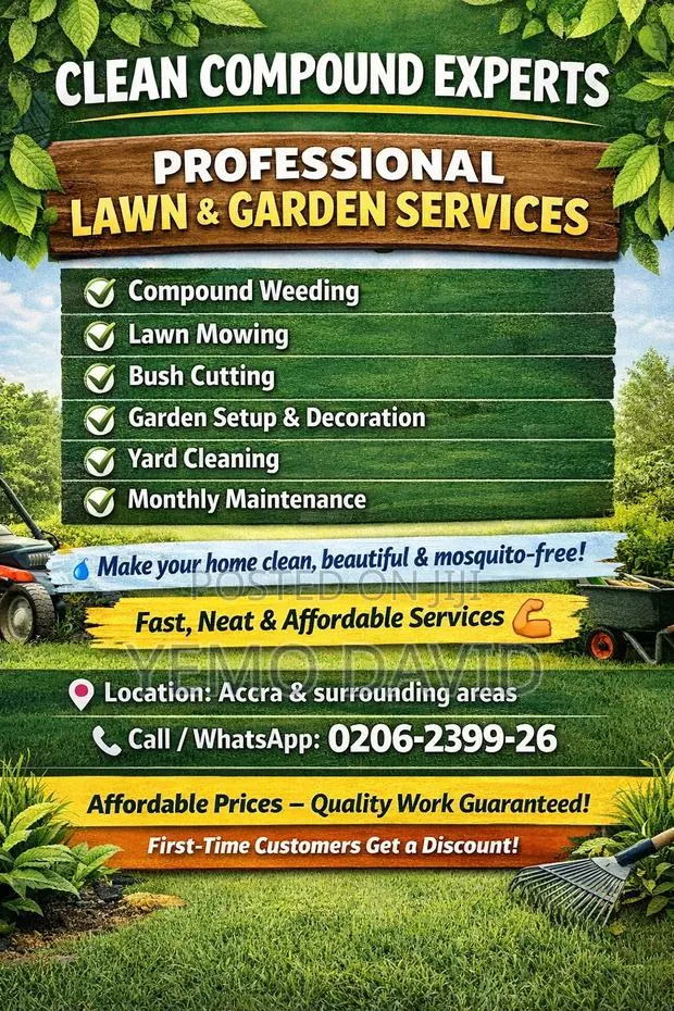 Lawn Mowing Compound Cleaning Services in Accra · Photo 1