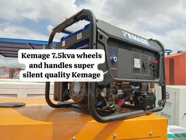 Heavy-Duty Kemage 7.5kVA Generator With Wheels and Handles · Photo 1