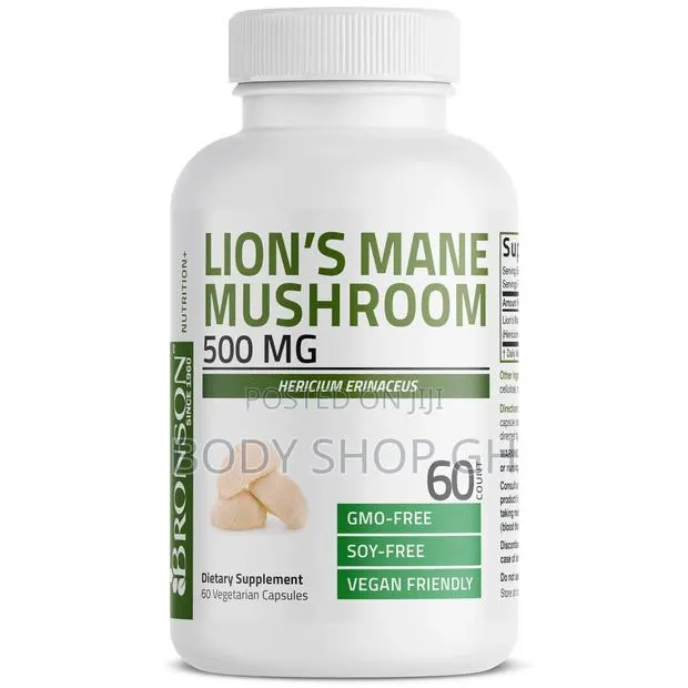 Bronson Lion's Mane Mushroom 500mg Hericium Erinaceus 60 Capsules · Photo 1