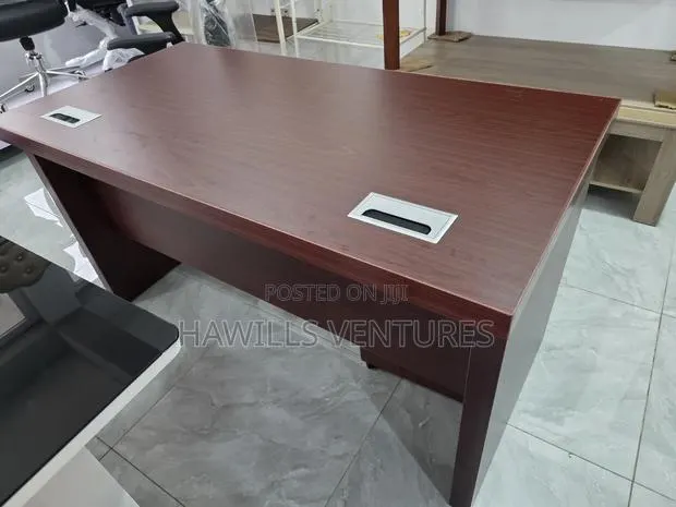 Wooden Executive Office Desk With a Mobile Storage Cabinet. · Photo 1