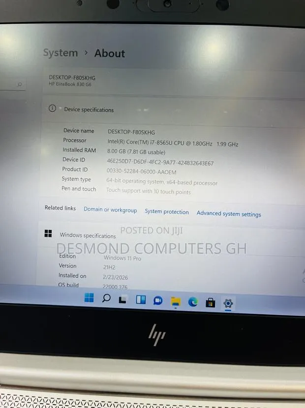 Laptop HP EliteBook 830 G6 8GB Intel Core i7 SSD 256GB · Photo 1