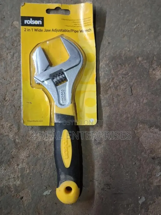 Rolson 2-in-1 Wide Jaw Adjustable / Pipe Wrench 8in · Photo 1