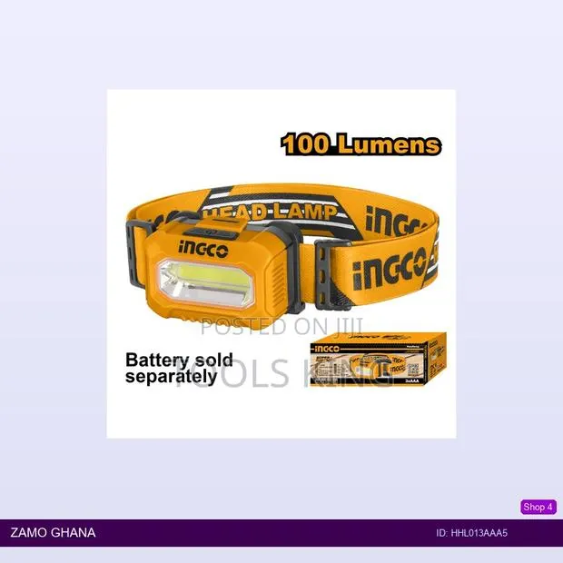 Head Lamp 100 Lumens - Hhl013aaa5 · Photo 1