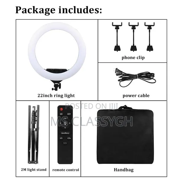 22inch Dimmable Led Ring Light With 2M Tripod + Bag · Photo 1