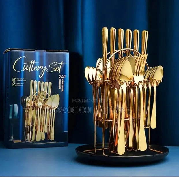 24pcs Gold Cutlery Set · Photo 1