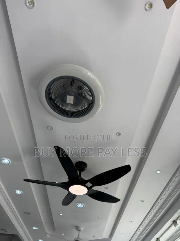 Matte Black 5-Blade Ceiling Fan With an Integrated Led Light Kit. · Photo 1