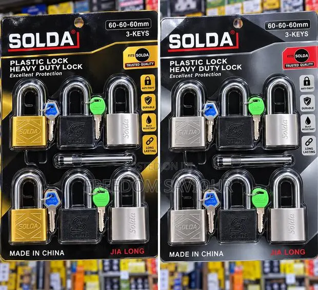 SOLDA Heavy Duty Padlock Set – 3 Keys · Photo 1