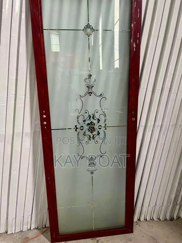 A Red Frame Outstanding Glass Door · Photo 1