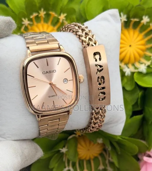 Casio Stainless Steel Quartz Watch & Matching Bracelet Set · Photo 1