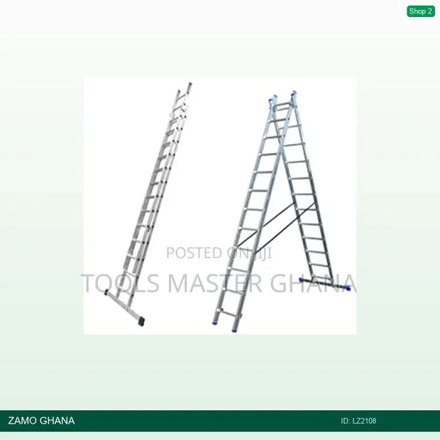 2x8 Steps Double Slide Ladder Aluminium - Lz2108 · Photo 1